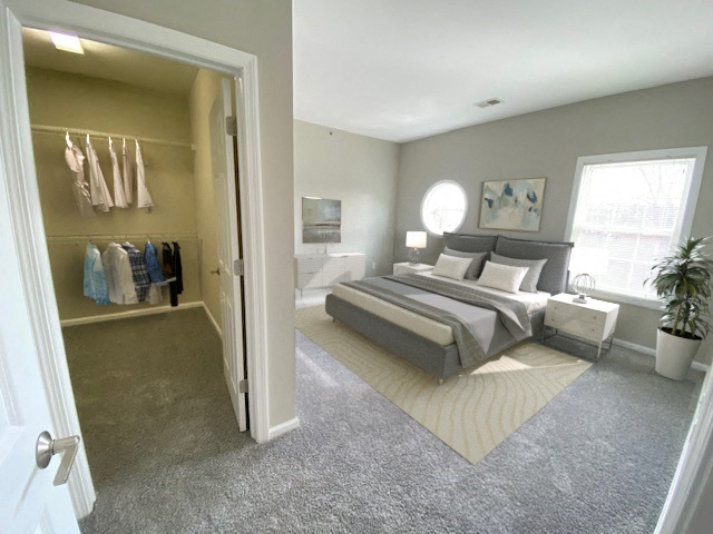 Spacious bedroom and closet